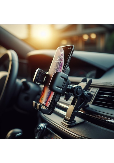 Otomatik Klipsli Teleskobik Araç İçi Telefon Tutucu Yüksek Kaliteli Tutuş Ve 360 Dönebilme Özellikli Cam Ve Diğer