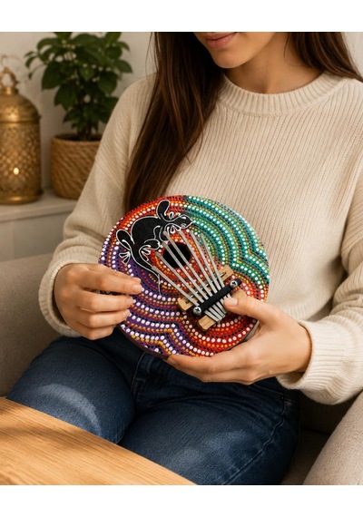 Kalimba 7 Tuşlu Akort Edilebilir Başparmak Piyano Hindistan Cevizi Kabuğu