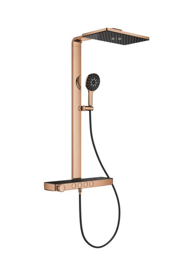 Grohe Rainshower Aqua Pure Duvara Monte Termostatik Bataryalı Duş Sistemi Warm Sunset 100961da00 Metalik