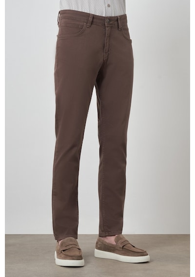 Morven Erkek Kahve Pamuk 5 Cep Slim Fit Jean Kot Pantolon 25ms003036400 Kahve