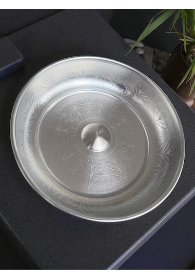 Hamam Tası İşlemeli Alüminyum Banyo Hamam Tası 20 Cm Gümüş