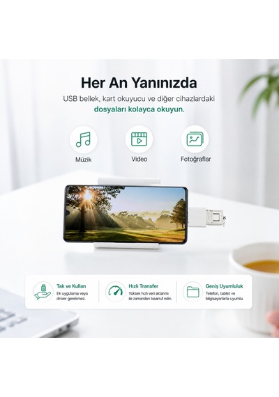 4311b Type C Usb 3.1 To Usb 3.0 Beyaz Şarj Data Çevirici Dönüştürücü Adaptör
