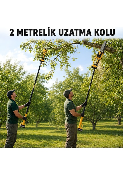 Prohummer Phm008-2m 2 Metre Alüminyum Teleskopik Uzatma Kolu 50mm Bağ Makası Ve 20cm Budama Testeresi