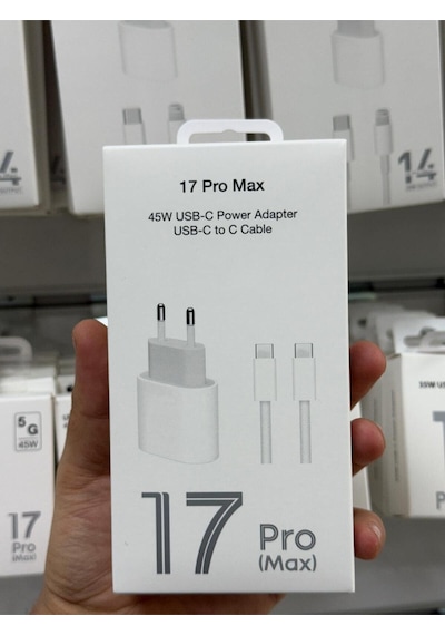 Rio Tech 45w Usb-c Adaptör Type-c To Type-c Kablo Iphone 17 Pro Max Şarj Seti