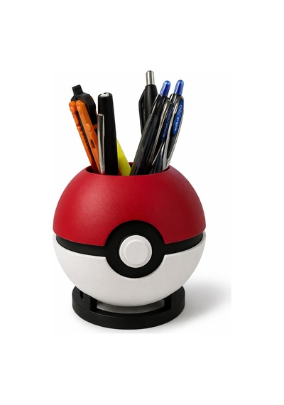 Pokeball Kalemlik Ve Stand Pokemon Temalı Masaüstü Organizer Siyah - Beyaz