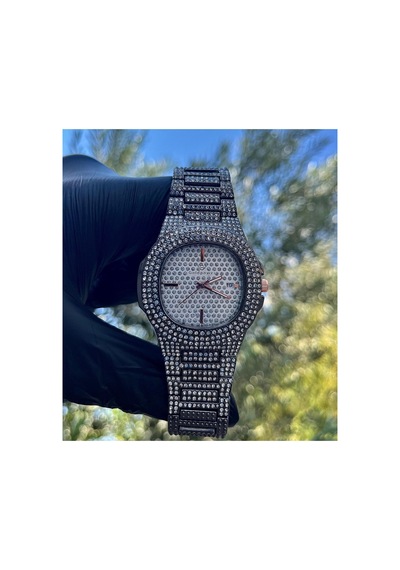 Lüks Metal Taşlı Kordon Takvimli Unisex Kol Saati Siyah/beyaz - 650058546 Gümüş