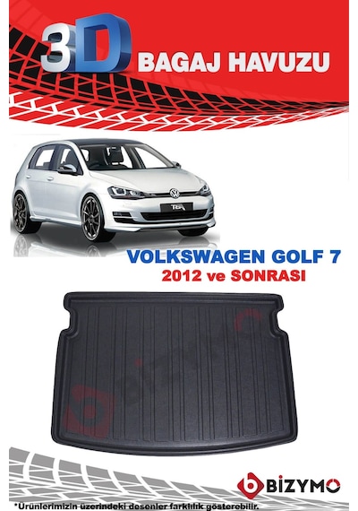 Volkswagen Golf 7 2012 ve Sonrası 3D Bagaj Havuzu Bizymo