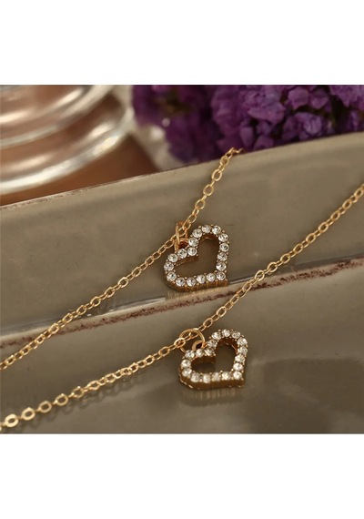 Girift Vintage Shimmer 2'li Kalpli Işıltılı Kolye Altın