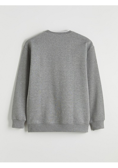 Lcw Vision Gri Bisiklet Yaka Erkek Kalın Sweatshirt