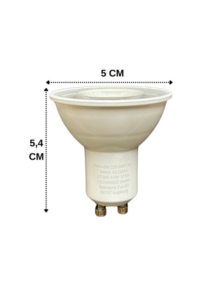 6 Adet Osram 6.9w 80w 2700k Sarı Işık Gu10 Duylu Led Spot Ampul