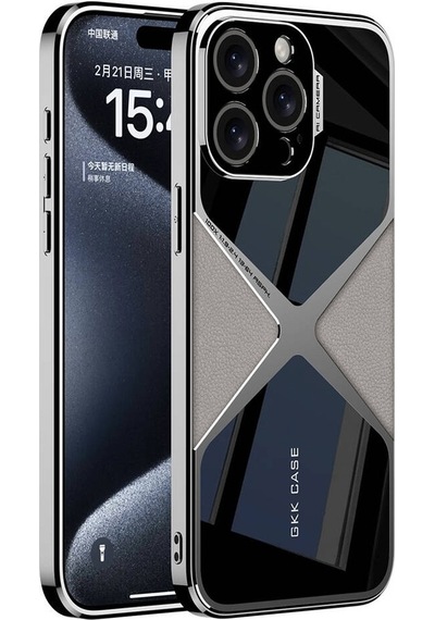 Apple Uyumlu iPhone 15 Pro Max Kılıf Ultra İnce Kamera Korumalı Pc + Deri Arka Yüzey X-pro Kılıf