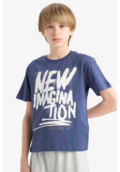 DeFacto Erkek Çocuk 2'li Takım Baskılı Kısa Kollu Tişört Beli Lastikli Şort F1231A825SMPR498 DeFacto Erkek Çocuk 2'li Takım Baskılı Kısa Kollu Tişört Beli Lastikli Şort F1231A825SMPR498