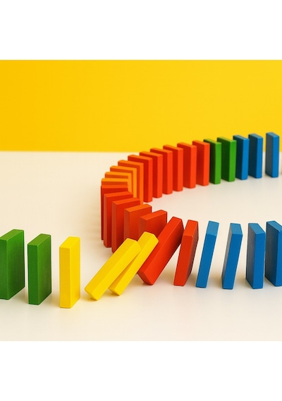 Ahşap Renkli Domino Seti 100 Parça Eğitici Zeka Oyunu
