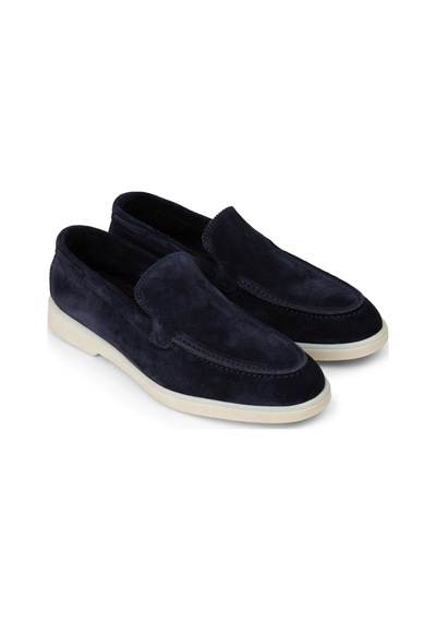 Deery Erkek Hakiki Süet Lacivert Loafer Ayakkabı - 02032mlcvc01