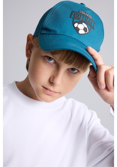 Defacto Spor Baskılı Nakış Pamuklu Cap Şapka Erkek Çocuk I0738a826wngn380 Yeşil-gn380