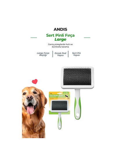 Andis Kedi Köpek İçin Genel Tarama Fırçası Sert Pinli Büyük