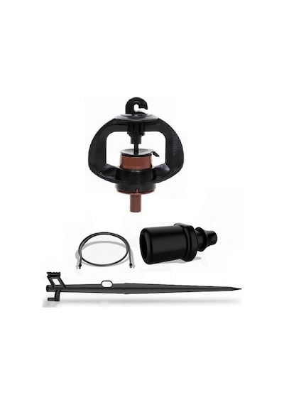 Ağaç Altı Mini Sprink Siyah Tırnaklı Dönergeli Set 27 Lt/h 50 Adet -3386