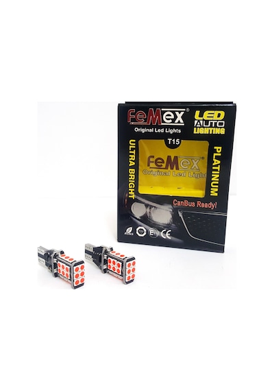 Femex  Platinum T15 W16W Kırmızı Led Ampul Parlak - 3. Stop Ampulu