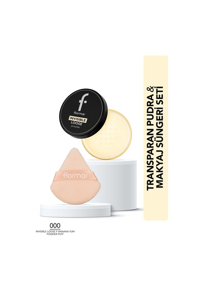 Flormar Invisible Loose Banana Transparan Pudra & Makyaj Su Ngeri Seti SET270 002bananayum