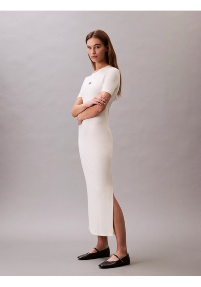 Calvin Klein Jeans A - Modal Rıb Ss Dress Kadın Beyaz Elbise Lv044c902g-pba Beyaz