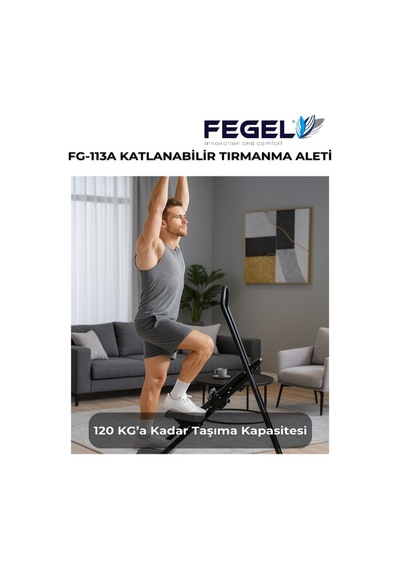 Fg-113a Katlanabilir Tırmanma Aleti Ev Tipi Kardiyo Ve Spor Egzersiz Cihazı Siyah