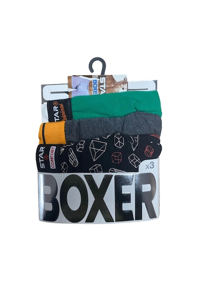 Star 105 Desenli Jakar Erkek 3'lü Kemer Boxer DESENLİ