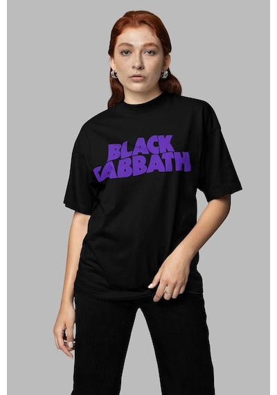 Sevbano Black Sabbath Müzik Grubu Baskılı Unisex Oversize Tasarım Tişört Siyah