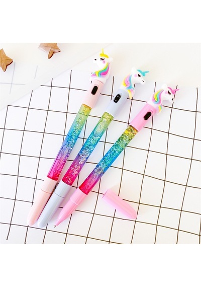 Çılgıntrend  Unicorn Temalı Işıklı Sulu Pullu Kalem​