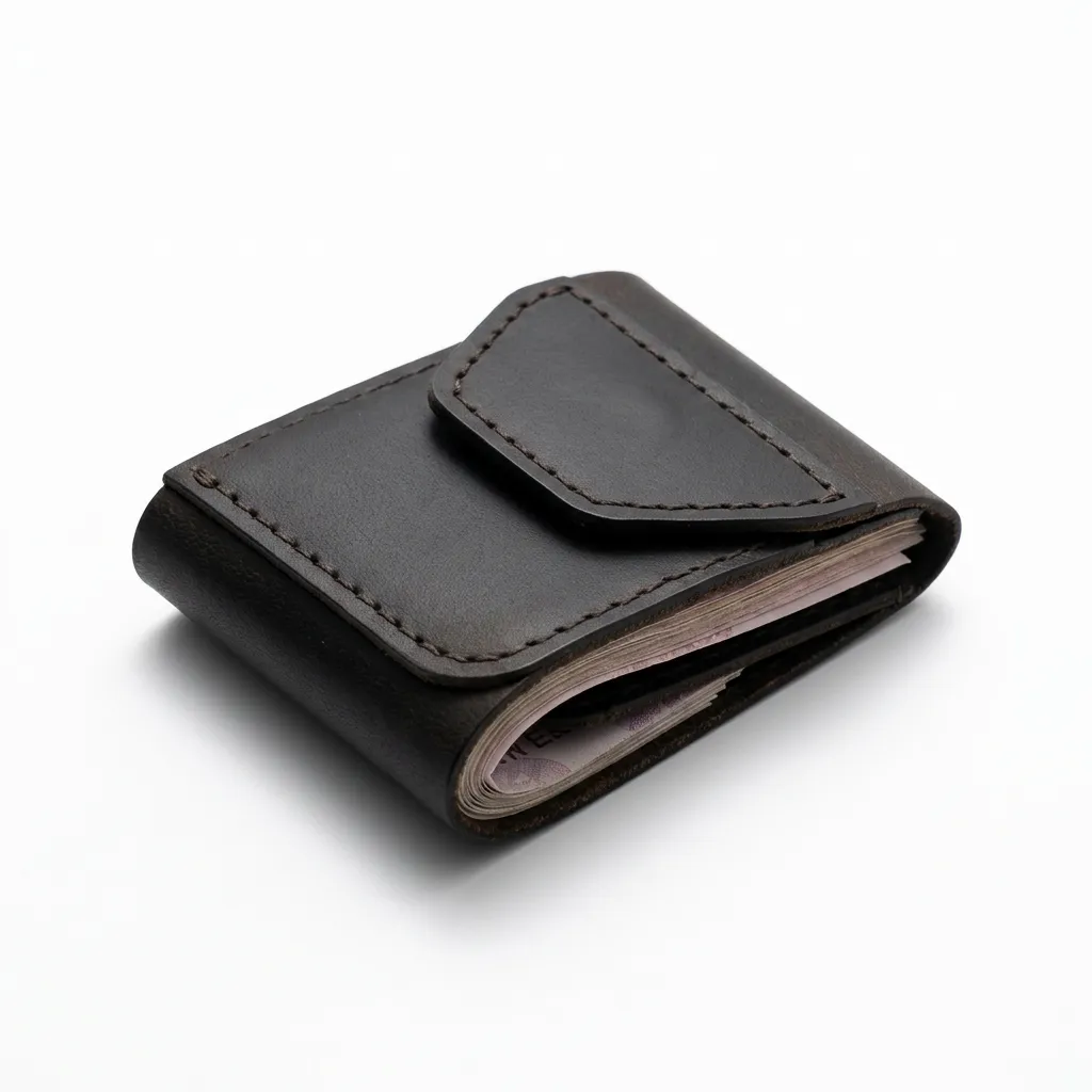 Natayleather %100 Hakiki Deri Compact Erkek Cüzdan Acı Kahve Renk - Viral Tasarım 7x10 Cm Mini Minimalist Dikey Cüzdan Acı Kahverengi
