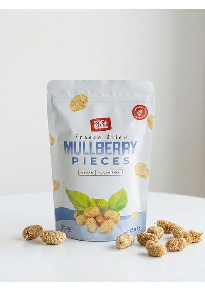 Evereat Beyaz Dut Kuru Meyve Cipsi - Dondurularak Kurutulmuş Freeze Dried Beyaz Dut Doypack 25 Gr 25 G