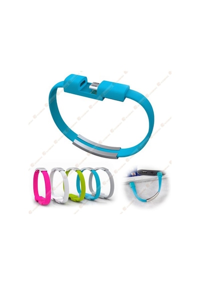 Bileklik Şeklinde Micro Usb Şarj Ve Data Kablo (533632819)-Mavi