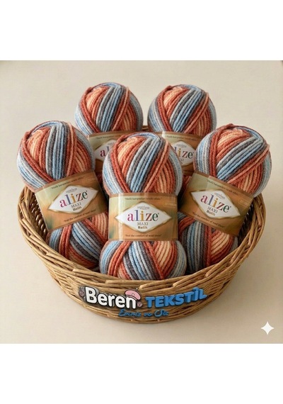 Superlana Maxi Batik 5 Li Paket 7922 Kazak Hırka Ve Atkı İçin Kalın Örgü İpliği