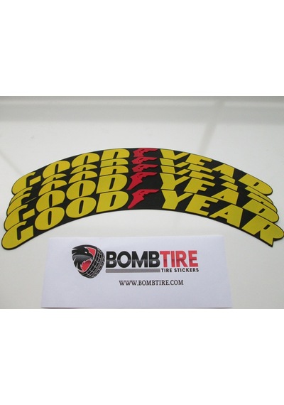 Lastik Yazısı Sarı Goodyear Bombtire 8 Adet