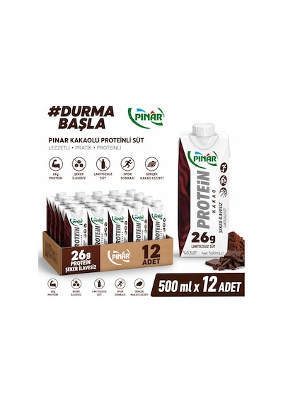 Kakaolu Proteinli Süt 500 Ml X 12 Adet