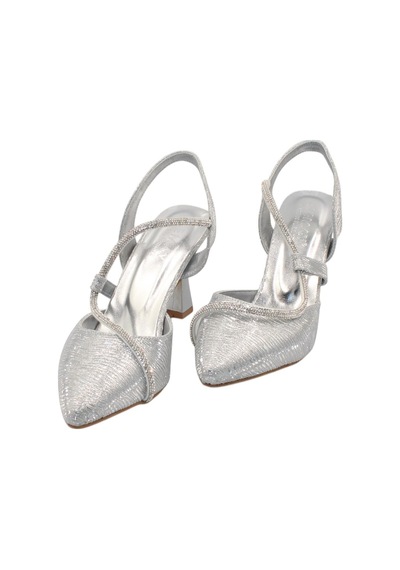 Celira Bluefeet Gümüş Taşlı Kadın 8 Cm Topuklu Ayakkabı