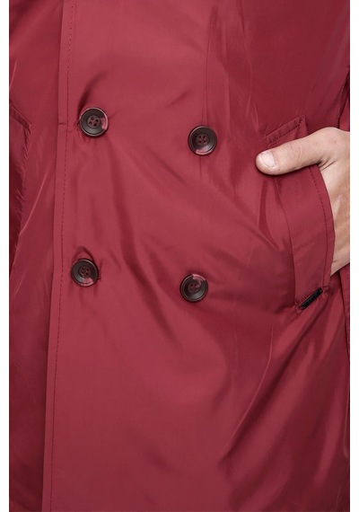 Efor Prd 029 Slim Fit Bordo Spor Pardösü Bordo