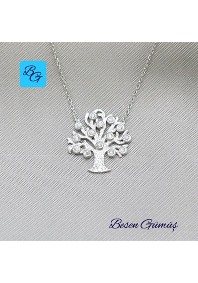 Gümüş Hayat Ağacı Kolye Rose - Gold -  Gümüş