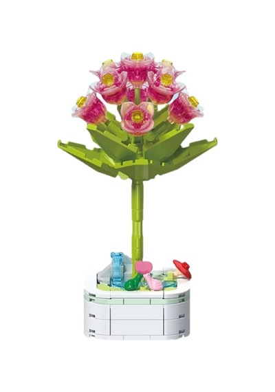 Building Block Flower 138 Parça Violet