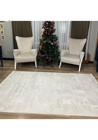 Apex Azur 6531 Krem Modern Makina Halısı Krem