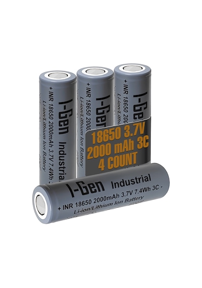 I-gen Industrial E001 Inr 18650 3.7v 2000 Mah 3c 7.4wh Li-ıon Şarjlı Pil Düz Başlı Lityum Pil 4'lü Paket