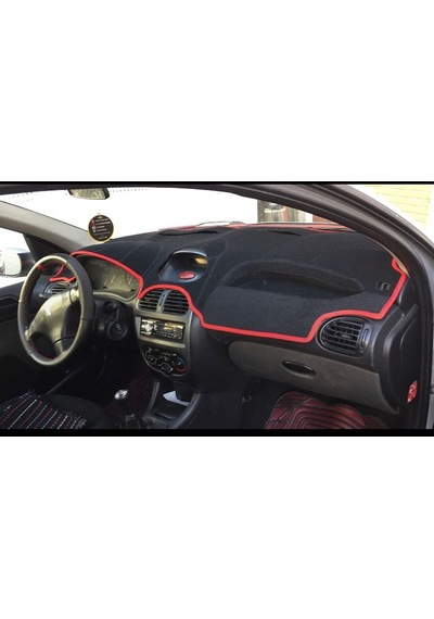 Peugeot 206 Eski Kasa Modellerine Uygun Torpido Koruma Halısı Kenar Renk Kırmızı