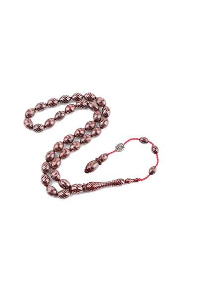 Kuka 925ayar Gümüş Çakım Beyzi Kesim 8.5x12mm Tesbih