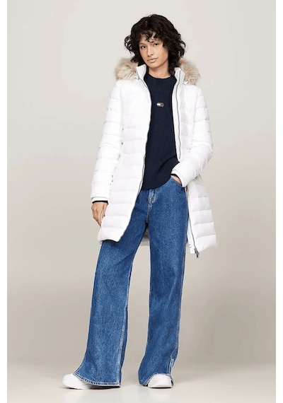 Tommy Jeans Tjw Essentıal Hooded Down Coat Beyaz