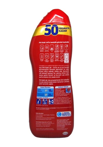 Pril Yağ Çözücü Jel 900 Ml 50 Yıkama Gold 20'li Paket