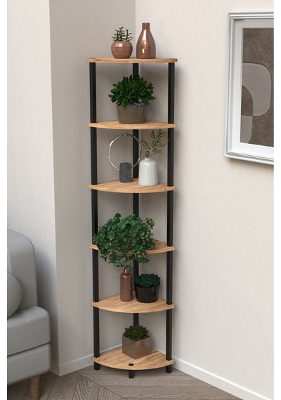 Flora 6 Raflı Moblen Çiçeklik Saksılık Balkon Bahçe Dekor Raf Stand-atlantik Çam Atlantik Çam
