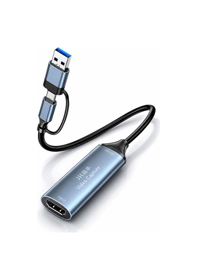 Usb Type-c Çift Başlıklı Video Yakalama Kartı, 4k 30hz Hdmı Giriş 1080p Çıkış, Canlı Yayın Toplantı Oyun Kayıt Aparatı, Usb-c Usb-a , Tak Çalıştır Z817