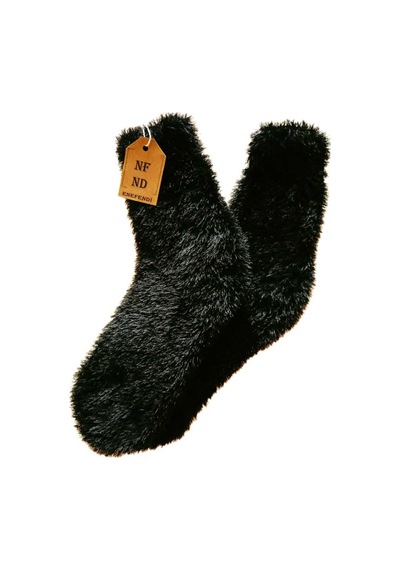 Nf Nd Enefendi 2 Çift Termal Kışlık Peluş Unisex Çorap - Dikişsiz Tüylü Ev Ve Parti Çorabı Kırmızı-siyah 36-41 Renkli