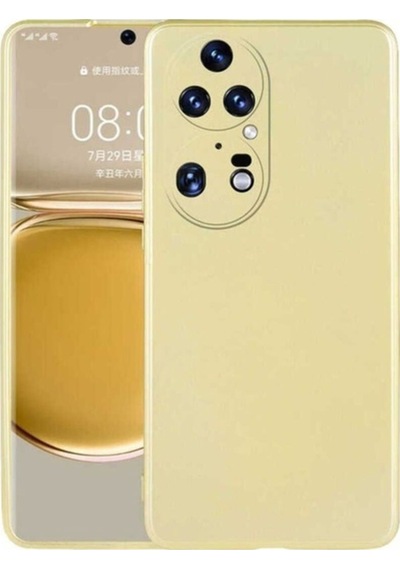 Huawei P50 Pro Kılıf Zore Premier Silikon Kapak Gold