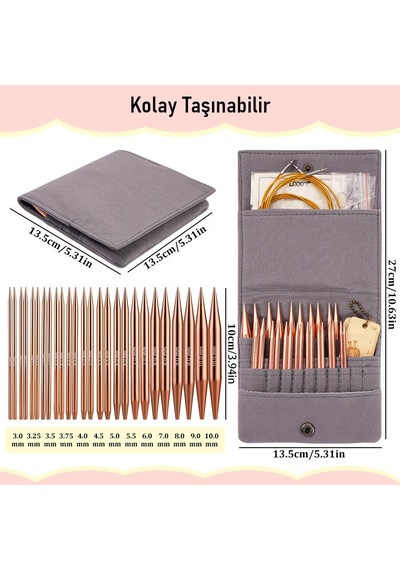 Valkyrie Örgü Şiş Seti Alüminyum, Hafif Ve Dayanıklı, Yeni Başlayanlar & Profesyoneller İçin