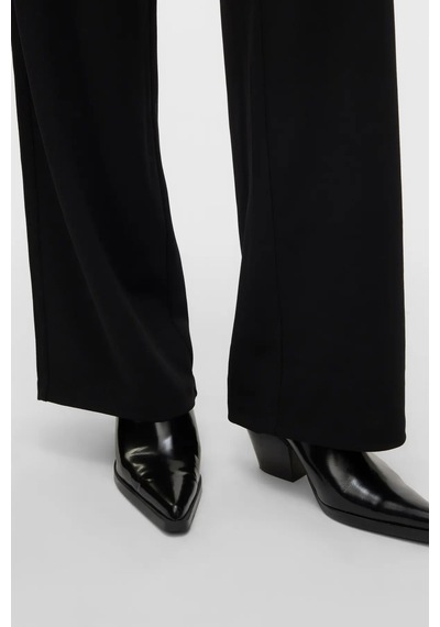 Vero Moda Kadın Vmberlın Beli Lastikli Geniş Paça Pantolon 10318454 Siyah Siyah
